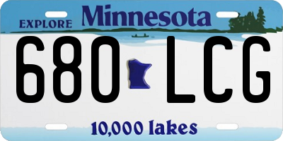 MN license plate 680LCG