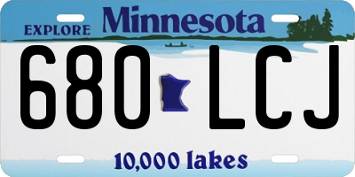 MN license plate 680LCJ