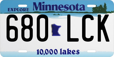 MN license plate 680LCK