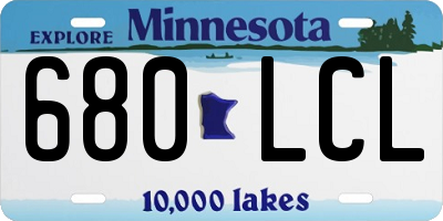 MN license plate 680LCL
