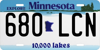 MN license plate 680LCN