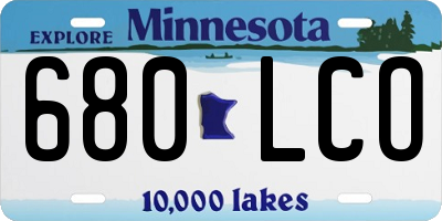 MN license plate 680LCO