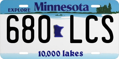 MN license plate 680LCS