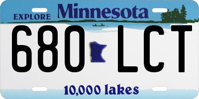 MN license plate 680LCT