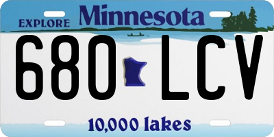 MN license plate 680LCV