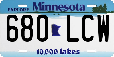 MN license plate 680LCW