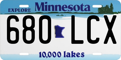 MN license plate 680LCX