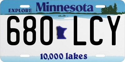 MN license plate 680LCY