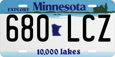 MN license plate 680LCZ