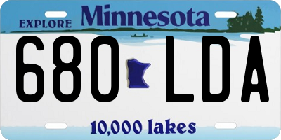 MN license plate 680LDA