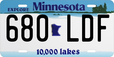 MN license plate 680LDF