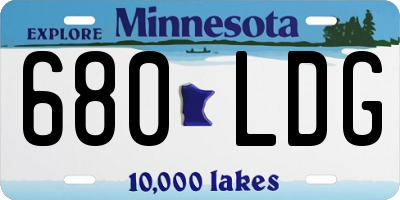MN license plate 680LDG