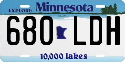 MN license plate 680LDH