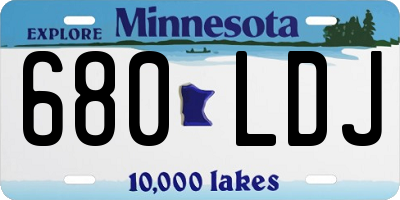 MN license plate 680LDJ