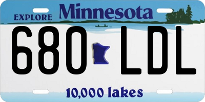 MN license plate 680LDL