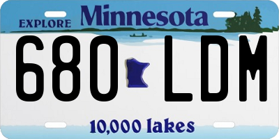 MN license plate 680LDM