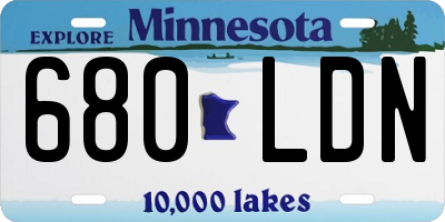 MN license plate 680LDN