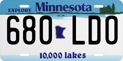 MN license plate 680LDO