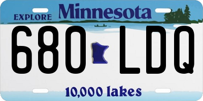 MN license plate 680LDQ