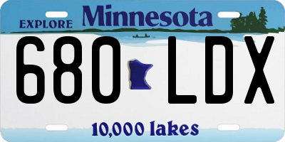 MN license plate 680LDX