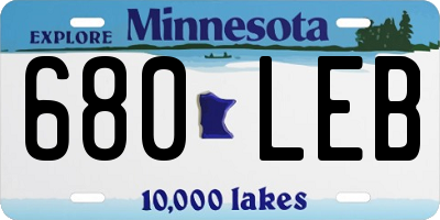 MN license plate 680LEB