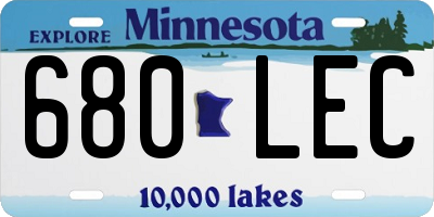 MN license plate 680LEC
