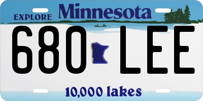 MN license plate 680LEE