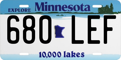 MN license plate 680LEF