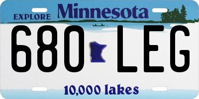 MN license plate 680LEG