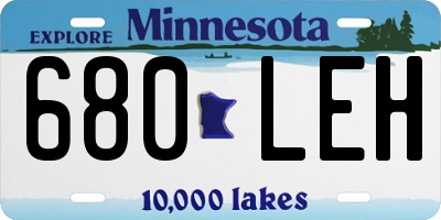 MN license plate 680LEH