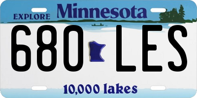 MN license plate 680LES