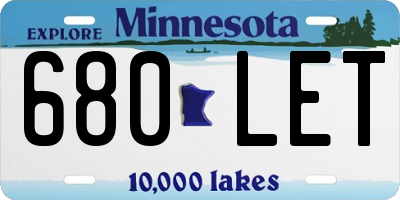 MN license plate 680LET
