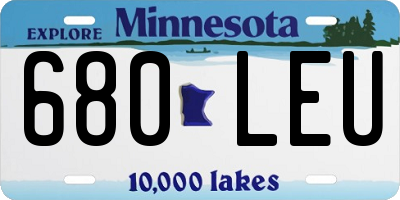 MN license plate 680LEU