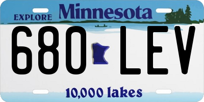 MN license plate 680LEV