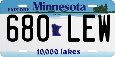 MN license plate 680LEW