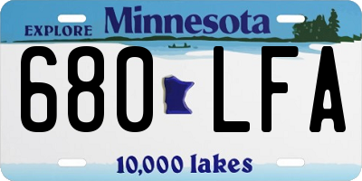 MN license plate 680LFA