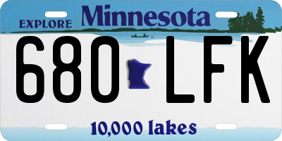 MN license plate 680LFK