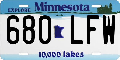 MN license plate 680LFW