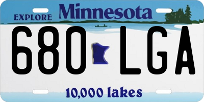 MN license plate 680LGA