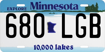 MN license plate 680LGB
