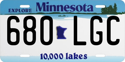 MN license plate 680LGC