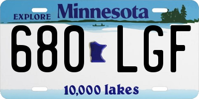 MN license plate 680LGF