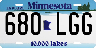 MN license plate 680LGG