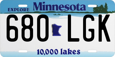 MN license plate 680LGK