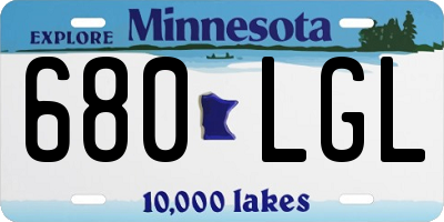 MN license plate 680LGL