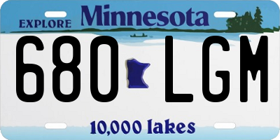 MN license plate 680LGM