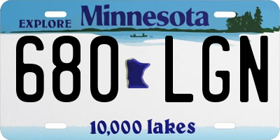 MN license plate 680LGN