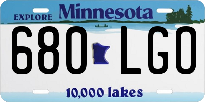 MN license plate 680LGO