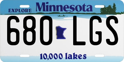 MN license plate 680LGS