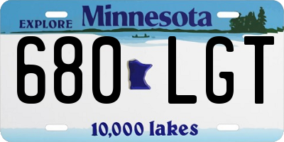 MN license plate 680LGT